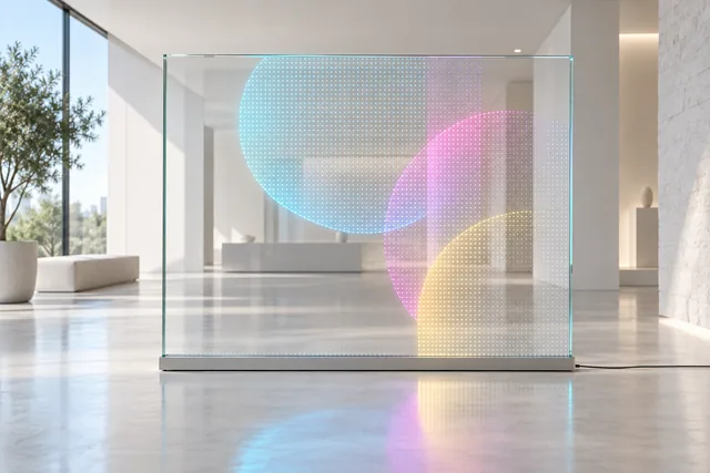 Illustration d’un panneau Glass LED fourni avec sa vitre